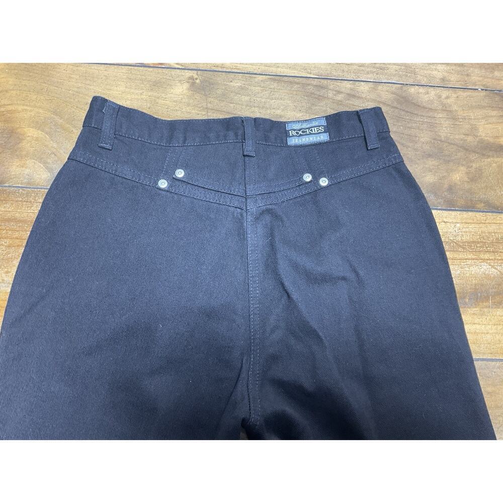 Vintage Rockies Western Mom High-waisted Bare Back Studded Black Jeans-7/8 XLong - Picture 6 of 10